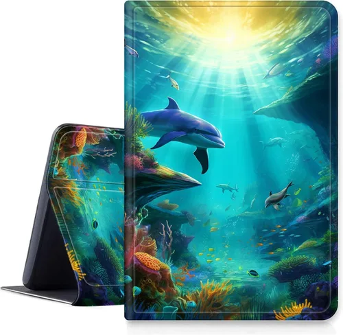 Vista 13 de Funda para tablet Amazon Kindle Fire HD 10 y 10 Plus de 10.1" (11ª generación, versión 2021), funda plegable con función de encendido y apagado