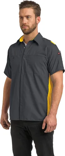 Vista 6 de Red Kap Camisa de manga corta Performance Plus para hombre con tecnología OilBlok Malla negra/carbón