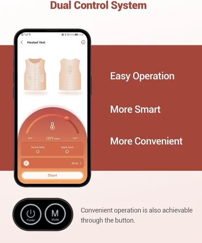 Vista 2 de Comfytemp Chaleco térmico con batería incluida, chaleco eléctrico ligero de 6 onzas, chaleco calentador recargable inteligente