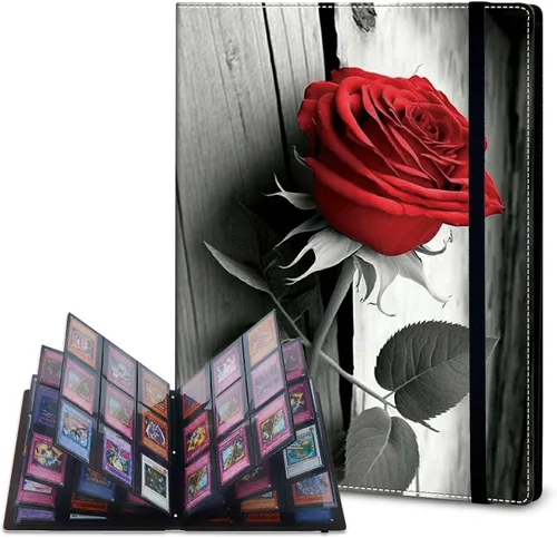 Vista 17 de Rossy Carpeta de tarjetas con 4 bolsillos, carpeta de tarjetas intercambiables, álbum de colección de tarjetas, para 160 tarjetas de carga lateral
