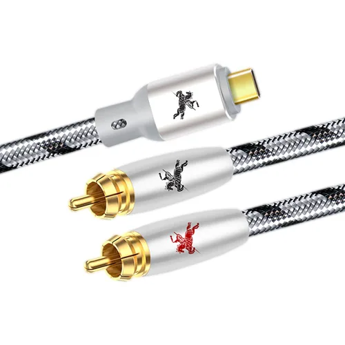 Vista 11 de Cable de audio 2RCA premium, doble macho a macho, 2.5 ft (2.4 pies), chapado en oro de 24 quilates, OFC, para tocadiscos, amplificadores, altavoces