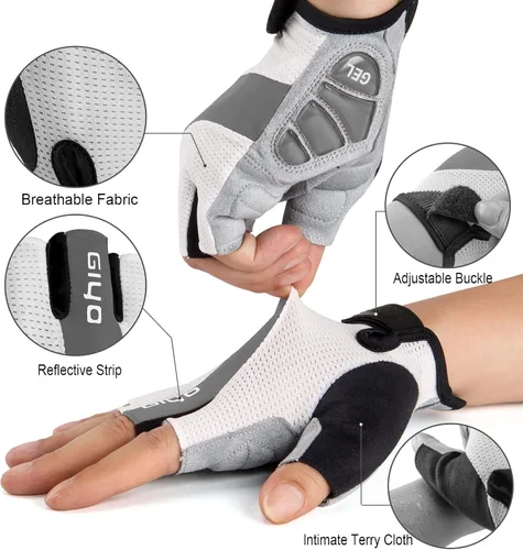 Vista 5 de Kadacha Guantes de ciclismo para hombres y mujeres guantes de bicicleta de carreteramontaña antideslizantes absorbentes acolchados guantes