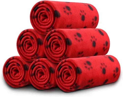 Vista 20 de Comsmart - Manta cálida con estampado de huellas para perros y gatos