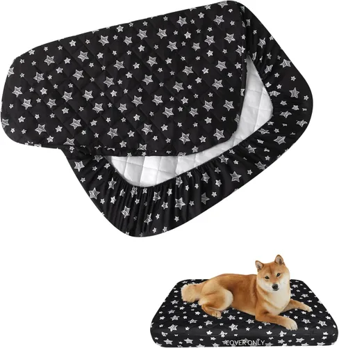 Vista 22 de Fundas impermeables de repuesto para cama de perro, lavables y fáciles de quitar, funda acolchada silenciosa para cama de mascotas, bonito estampado