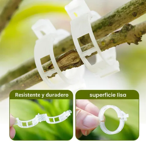 Vista 3 de 50 clips de plástico seguros para plantas, clips de soporte para plantas, clips de jardín para plantas trepadoras, clips de enrejado de plástico