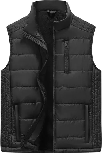 Vista 13 de Msmsse Chalecos de Abrigo para Hombre Chalecos de Invierno Acolchados con Relleno Chaleco Gilet Cuello Levantado Chaleco Puffer Cálido 01 Verde