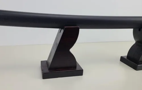 Vista 6 de NANGOPOP Soporte para espada Katana de madera, soporte de espada samurái japonesa decente, estante de madera para cuchillo, daga en casa u oficina