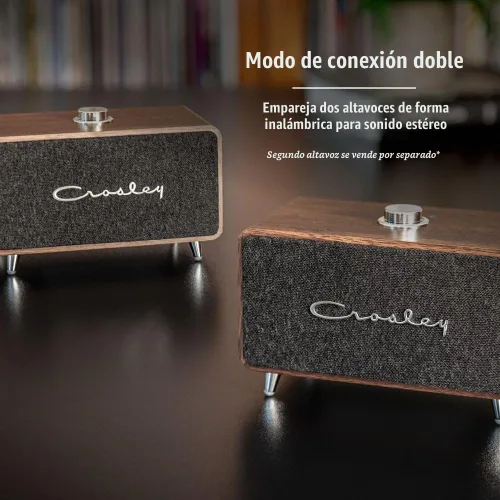 Vista 5 de Crosley CR3049A-WA Stanza Altavoz Bluetooth portátil, nogal