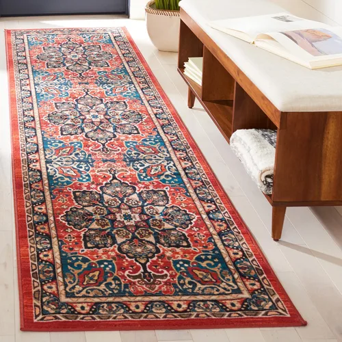 Vista 32 de SAFAVIEH Riviera Collection - Alfombra lavable de 2 pies 2 pulgadas x 9 pies, beige y carbón, antideslizante y fácil de limpiar, ideal para sala