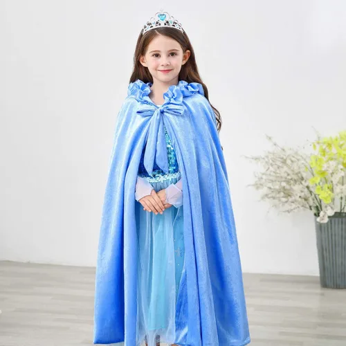 Vista 5 de Newland Capa de princesa disfraz de capa larga con capucha de princesa para niñas de 3 a 12 años