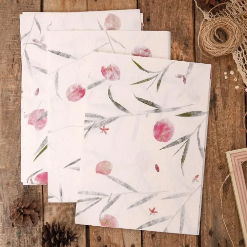 Vista 5 de Hojas de papel de morera gruesas A4 hechas a mano, pintura, escritura, papel decorativo, papel para hacer tarjetas, manualidades, 20 piezas