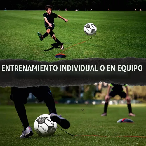 Vista 4 de QUICKPLAY Pelota de entrenamiento de fútbol Replay Bola de entrenamiento elástica ajustable con peso base