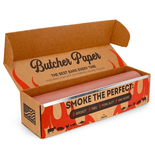 Vista 13 de Bryco Goods Rollo de papel de carnicero, sin blanquear, sin encerar, sin recubrimiento, apto para ahumar todas las variedades de carne, papel