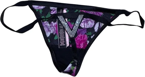 Vista 2 de Victorias Secret Muy sexy Bombshell Rhinestone Shine - Panty de color negro floral Negro Floral
