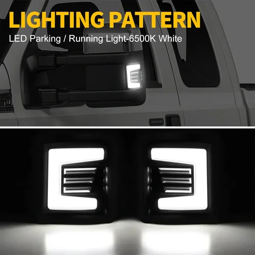 Vista 3 de Switchback - Marcador de espejo lateral, señal de giro y luz de marcha de repuesto para 2008-2016 F250 F350 F450 F550 Super Duty DRL accesorios