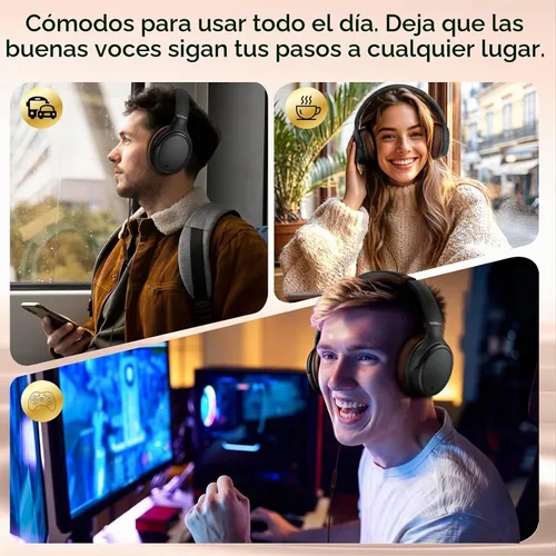Vista 7 de Auriculares con cable con USB C sobre la oreja auriculares con micrófono Marrón