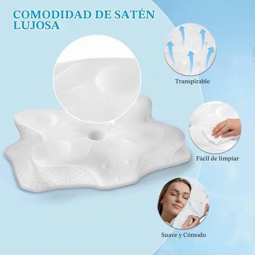 Vista 9 de CCidea Almohadas cervicales para el cuello para dormir y aliviar el dolor, almohada ergonómica de espuma viscoelástica de contorno para dormir