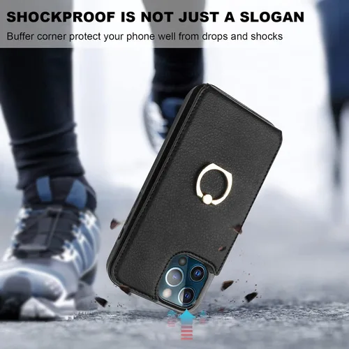 Vista 7 de Folosu Funda compatible con iPhone 12 Pro Max con soporte para tarjetas, rotación de 360°, soporte de anillo de dedo con función atril, protección