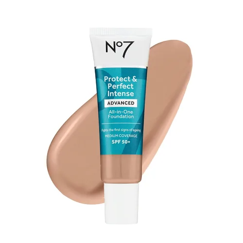 Vista 10 de No7 Protect & Perfect Advanced - Base de maquillaje todo en uno avanzada, Calico, maquillaje de base que desafía la edad con SPF 50, crema base
