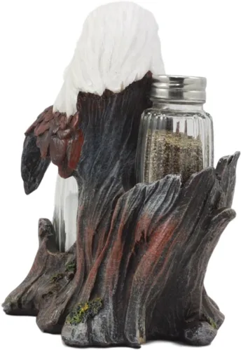 Vista 5 de Ebros Gift Patriótico Americano Águila Calva Salero y Pimentero Salero Estatuilla Decoración 7 "H Águilas Aves De Presa Rey De Los Cielos Alas De