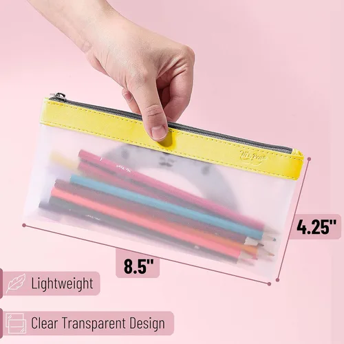 Vista 3 de Mr. Pen - Estuche transparente para lápices, paquete de 3, estuche transparente para lápices, bolsas para lápices