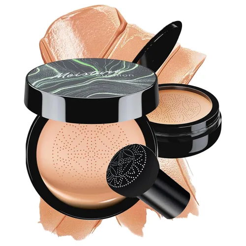 Vista 15 de Mushroom Head Air Cushion CC Cream - Base de maquillaje facial BB Cream para piel madura, corrector hidratante que ilumina el tono de piel uniforme