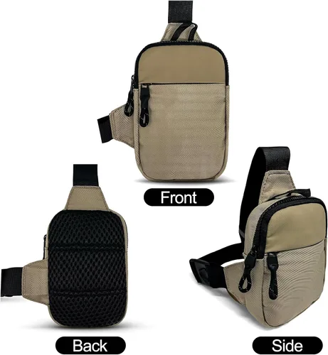 Vista 6 de Mini bolso bandolera para hombre, bolso cruzado pequeño para mujer, riñoneras informales, bolsa de bolsillo personal, mochila para teléfono