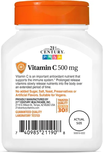 Vista 8 de 21st Century C 500 mg comprimidos de liberación prolongada, 110 unidades (21190)