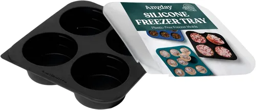 Vista 12 de Bandeja de silicona de 2 cucharadas Anyday para congelador con tapa de silicona para comida de bebé, salsas, ajo, hierbas Moldes de congelador