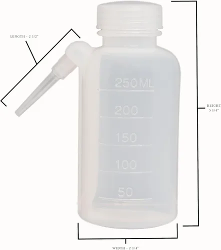 Vista 2 de Botella de lavado WB250-10, graduada, polietileno, capacidad de 8.5 fl oz, paquete de 10.
