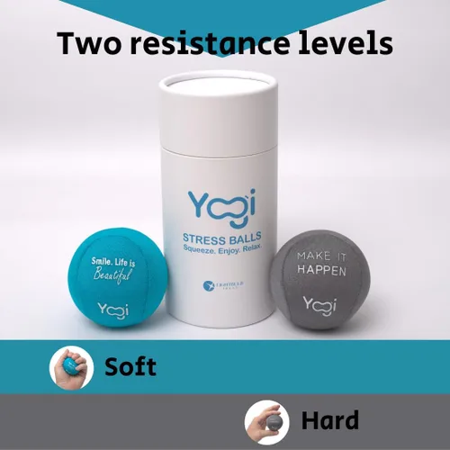 Vista 3 de Pelota de Estrés Yogi con Correa de Agarre para Dedos, Bola de Apretar para Alivio de la Ansiedad y Terapia de Manos, Entrenador de Fuerza de Agarre