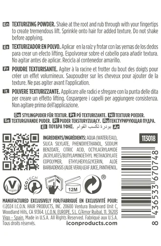 Vista 3 de K I.C.O.N. I.C.O.N. Texturizador en polvo, polvo para el cabello y producto espesante, voluminizador de cabello fino, absorbe el aceite del cuero