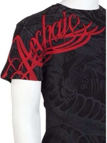 Vista 5 de Archaic by Affliction - Camiseta para hombre, color negro Dragon Rage