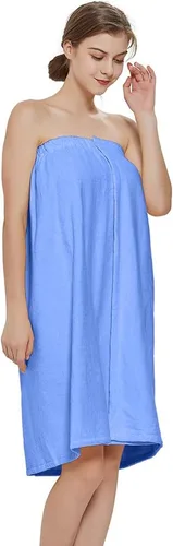 Vista 2 de TopTie Toalla de baño de ducha de rizo de algodón para mujer, color azul-S/M