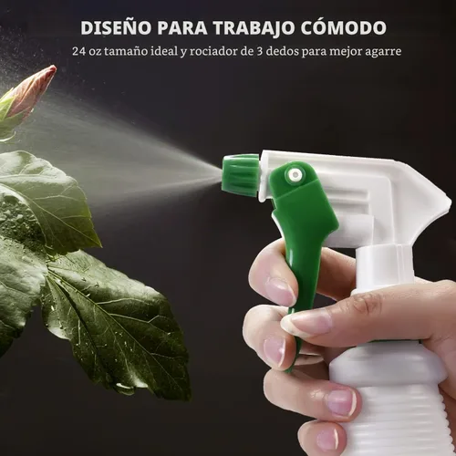 Vista 6 de Uineko Botella pulverizadora de plástico (paquete de 3, 24 onzas, 3 colores), resistente y multiusos, a prueba de fugas, botellas de agua de niebla