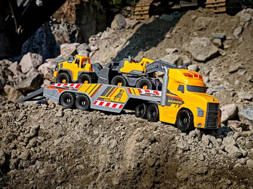 Vista 5 de DICKIE TOYS - Camión Mack de 28 pulgadas con 2 camiones de construcción Volvo