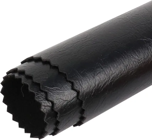 Vista 5 de Funda de piel sintética impermeable de 0.039 in, color negro, de vinilo marino, reparación, reemplazo para tapicería, automóviles, muebles, asientos