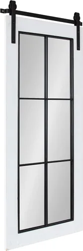 Vista 11 de Kate and Laurel Cates Farmhouse - Espejo de pared para ventana, 22 x 37, blanco, sofisticado espejo de panel de 4 paneles para pared
