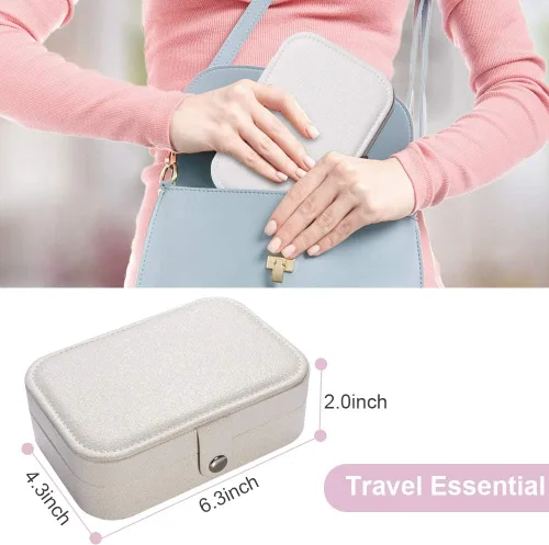 Vista 2 de Joyero Homchen de viaje, caja para guardar las joyas, para collares, pendientes, anillos y pulseras
