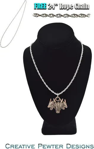 Vista 3 de Collar con colgante gótico, dragón de fantasía, Yin Yang, nórdico vikingo para regalo, estaño, cobre, oro, incluye cadena de plata de 24 pulgadas