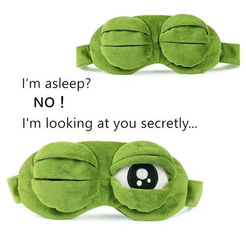 Vista 4 de Máscaras para dormir para mujeres, lindas ranas divertidas para adultos y niños, divertidas con ojos abiertos, antifaz para dormir