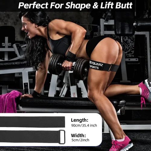 Vista 3 de Booty Bands for Working Out, Blood Flow Restriction Bands for Women/Men, Adjustable Velcro Occlusion Resistance Bands BFR Training Bands for Glutes