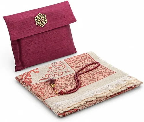 Vista 6 de ihvan online Alfombra de oración musulmana con 99 cuentas Tasbih y bolsa de viaje, tafetán suave sajadah, ligero y plegable, tapete de oración Negro