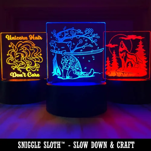 Vista 3 de Sniggle Sloth Lámpara de escritorio amistosa de la ilusión 3D del hurón LED de la luz de la noche de la señal