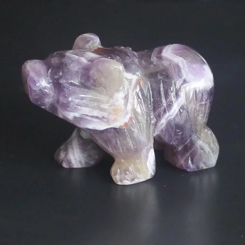 Vista 3 de Figura de oso de cristal tallada a mano de 1.5 pulgadas (9234)