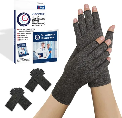 Vista 23 de Doctor Developed Compression Gloves for Women and Men, Open-Finger Arthritis Gloves, Typing Gloves, Arthritis & Carpal Tunnel