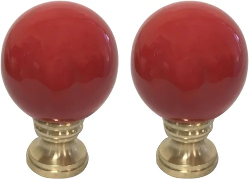 Vista 6 de Royal Designs Esfera de cerámica de 1.75 pulgadas para pantalla de lámpara, blanco, base de latón pulido