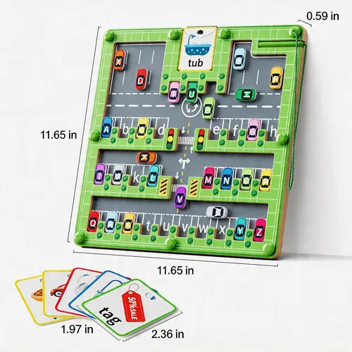 Vista 7 de zhiwuzhu Laberinto magnético 2 en 1 de color y número, juguete de aprendizaje preescolar Montessori de madera, juego cerebral de habilidades motoras
