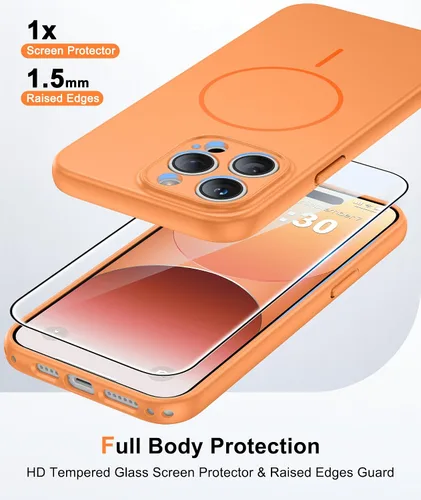 Vista 560 de FNTCASE Funda para iPhone 17 Pro: Fundas delgadas translúcidas de color azul claro compatibles con MagSafe, protección completa de la cámara
