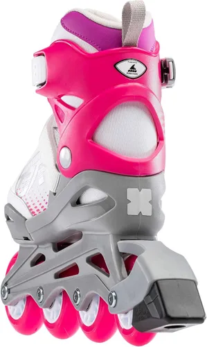 Vista 5 de Bladerunner by Rollerblade Phoenix - Patín en línea ajustable para niñas, blanco y fucsia, juvenil, patines en línea de alto rendimiento